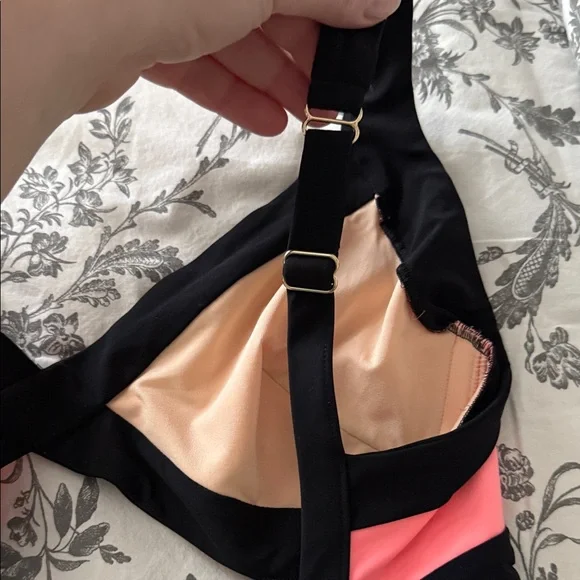 Agent Provocateur Black, Pink, and Green One Piece Swimsuit - Picture 5 of 7